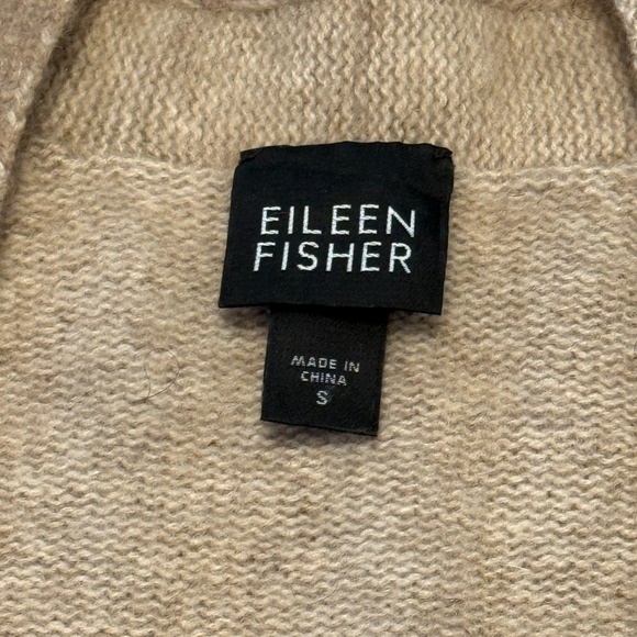 Eileen Fisher Sweater Women's Small  100% Cashmere Beige V-Neck - Picture 4 of 7
